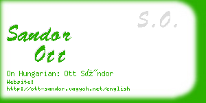 sandor ott business card